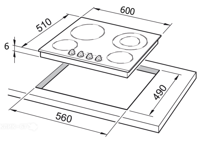 Варочная поверхность DELONGHI pvc 62 tc