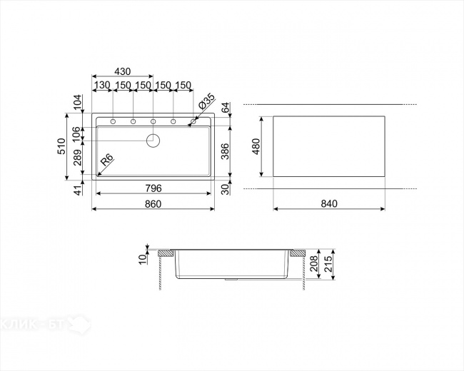 Кухонная мойка SMEG VSGX860CT