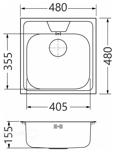 Кухонная мойка ALVEUS ALLUX 70 LEI-90-048X48SN0 1124150