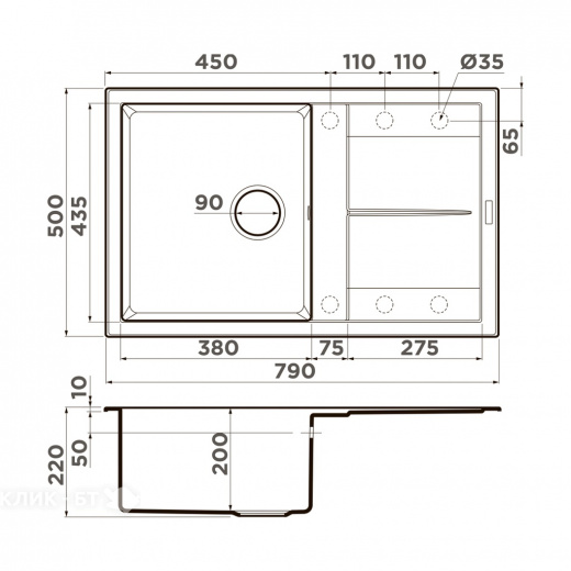Кухонная мойка OMOIKIRI Sumi 79A-GB (4997097)
