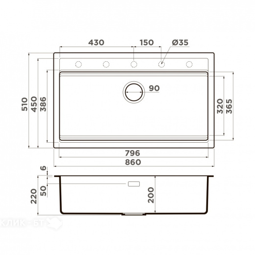 Кухонная мойка OMOIKIRI Kitagawa 86-LB-WG (4993249)