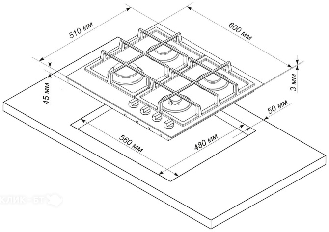 Варочная поверхность DELUXE TG4 750231F-078