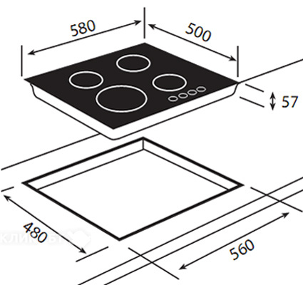 Варочная поверхность TEKA er 60 4g ai al ci