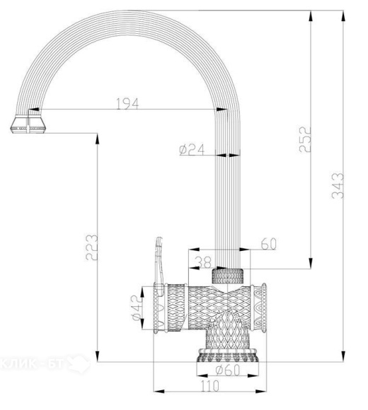 Смеситель ZORG A 407K-BR