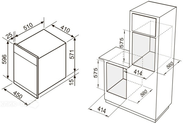 Размер кухонного шкафа под духовой шкаф