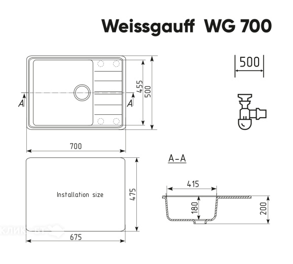 Кухонная мойка WEISSGAUFF WG 70001 White
