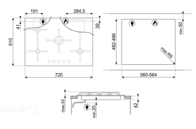 Варочная поверхность SMEG PV375N