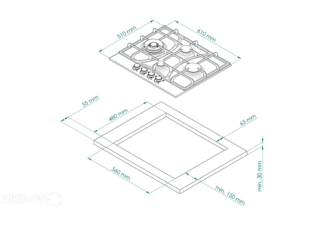 Варочная поверхность KUPPERSBERG FS 604 B Bronze