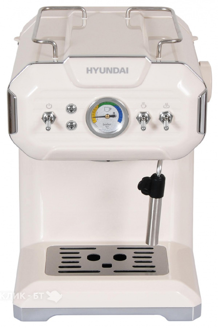 Кофеварка HYUNDAI HEM-5300 бежевый/серебристый