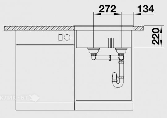 Кухонная мойка Blanco PLEON 6 Split SILGRANIT PuraDur бетон гранит 525308