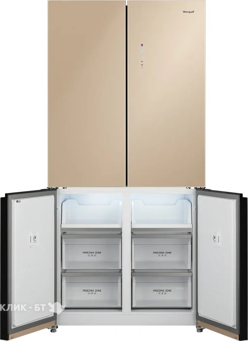 Холодильник WEISSGAUFF WCD 510 Built-in Inverter NoFrost Сhampagne Glass