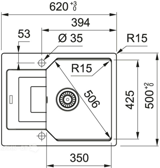 Кухонная мойка FRANKE UBG 611-62 чёрный (114.0612.258)