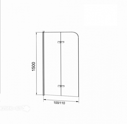 Шторка для ванны GROSSMAN GR-106/110 BLACK