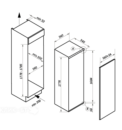 Холодильник Maunfeld MBL177SW