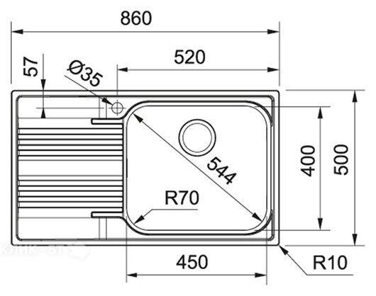 Кухонная мойка FRANKE SRX 611-86 (101.0356.882)