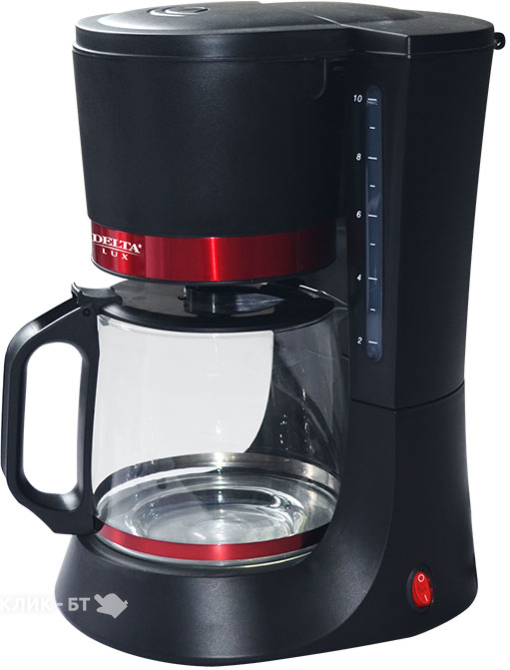 Кофеварка DELTA LUX DL-8152 черная с красным
