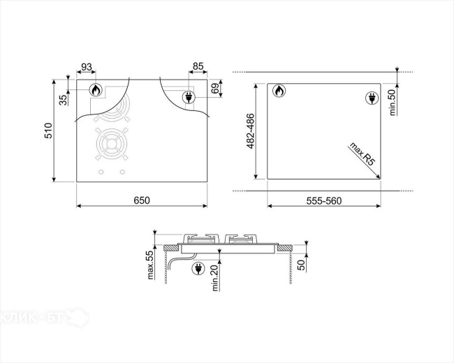 Варочная поверхность SMEG PM6643R