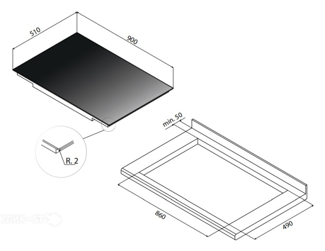 Варочная поверхность FALMEC PIANO INDUZIONE 90х51 (P01F9051.00#ZZZN400F)