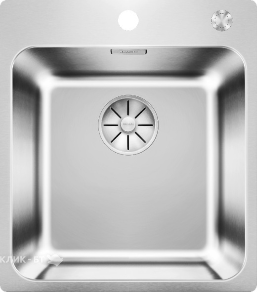 Кухонная мойка BLANCO SOLIS 400-IF/A нерж.сталь полированная с отв. арм. InFino с кл.-авт. PushContr