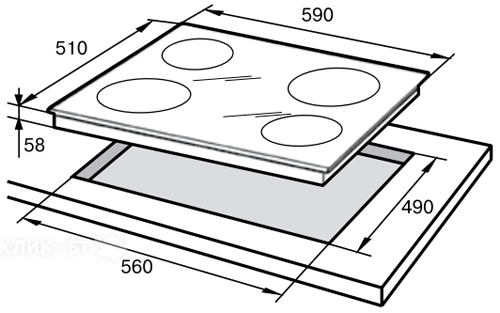 Варочная поверхность DELONGHI pvc 64 tc