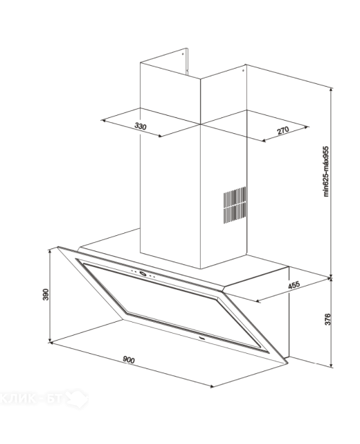 Вытяжка TEKA QUADRO DLV 985 B (40437200)