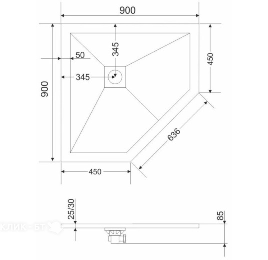 Экран для поддона GROSSMAN GR-S29090D Strong