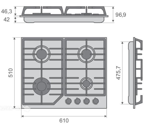 Варочная поверхность KONIGIN Blaze 604 WHGW