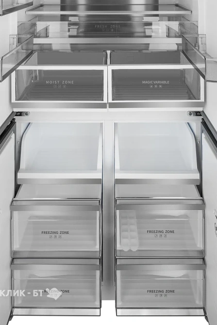 Холодильник WEISSGAUFF WCD 510 Built-in Inverter NoFrost Сhampagne Glass