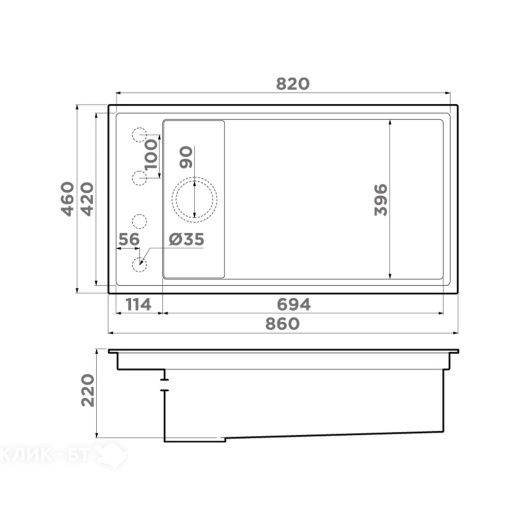 Кухонная мойка OMOIKIRI Kinaru PRO 86-U/I-DO (4997024)