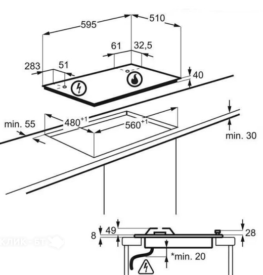 Варочная поверхность ELECTROLUX EGS6436SX