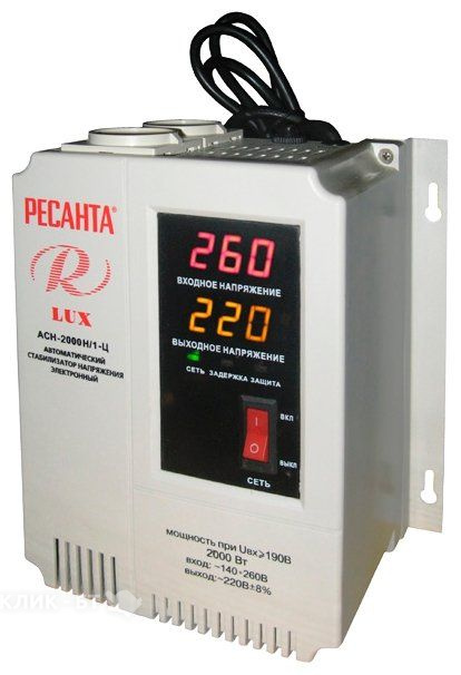 Стабилизатор напряжения РЕСАНТА асн 2000 н/1-ц lux