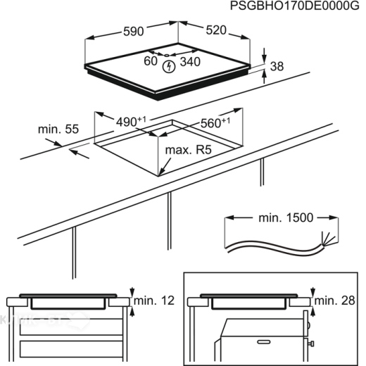 Варочная поверхность ELECTROLUX ehf 96241 fk
