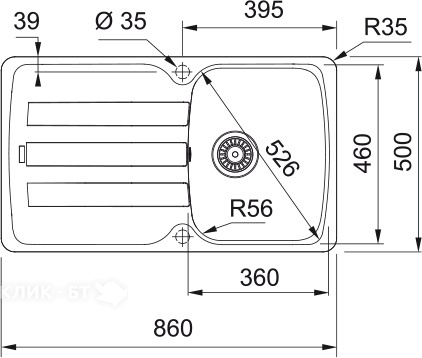 Кухонная мойка FRANKE AZG 611-86 сахара (114.0489.272)