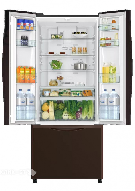 Холодильник HITACHI R-WB 562 PU9 GBW коричневое стекло