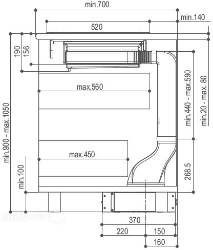 Вытяжка FABER 110.0456.467 FABER HOO-B GLASS BK A52