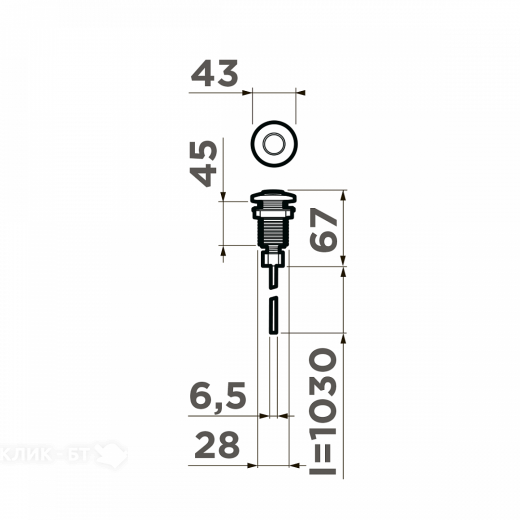 Пневматическая кнопка для измельчителя Omoikiri SW-01-IN (4996039)