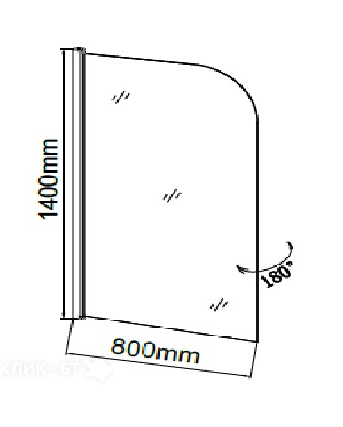 Шторка для ванны GROSSMAN GR-100P