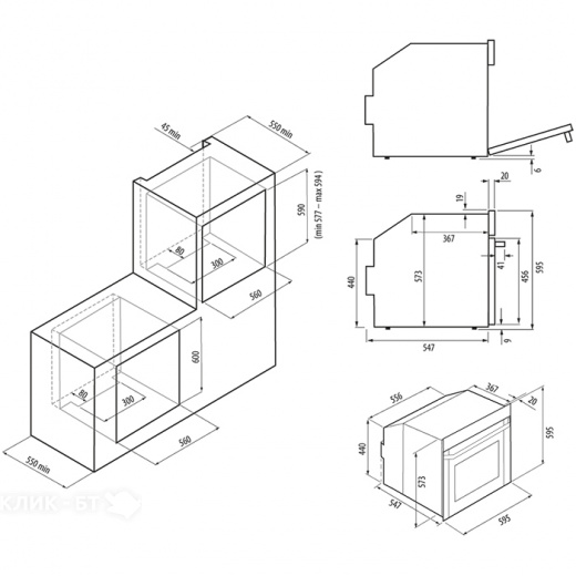 Духовой шкаф KRONA MAGNETE 60 BL/BL