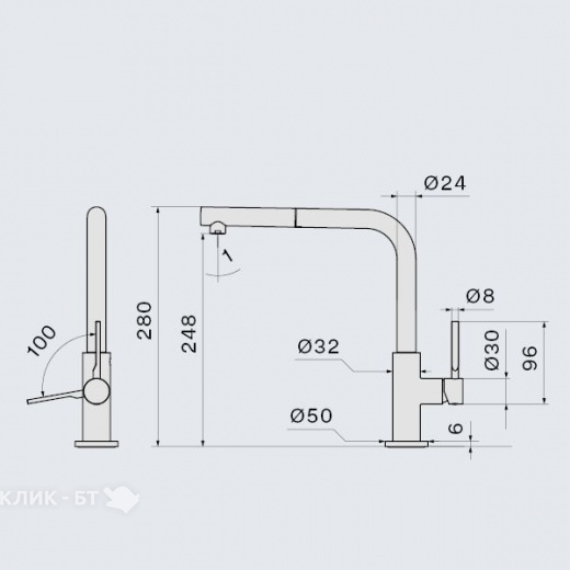 Смеситель FALMEC TREVI CORNER MATT BLACK (MTRC.00#MBF)