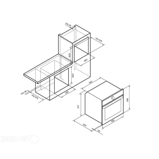Духовой шкаф LEX EDP 607 BBL Wide Series