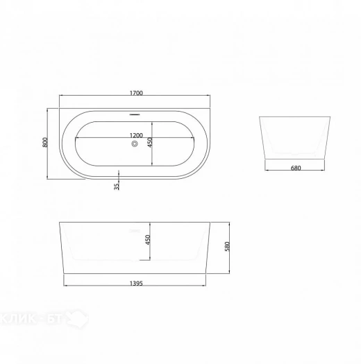 Ванна GROSSMAN GR-17071 Cristal
