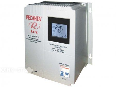 Стабилизатор однофазный lux РЕСАНТА асн- 5 000 н/1-ц (63/6/16.)