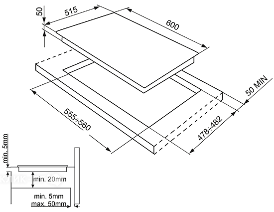 Варочная поверхность SMEG si5643d