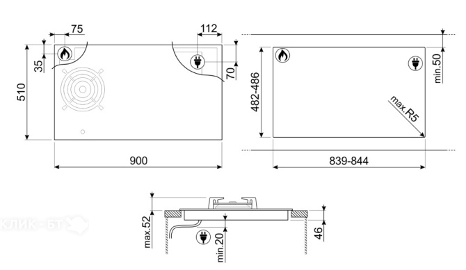 Варочная поверхность SMEG PM6954R