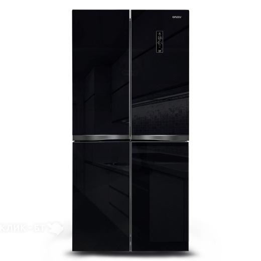 Холодильник GINZZU NFI-4414 черное стекло