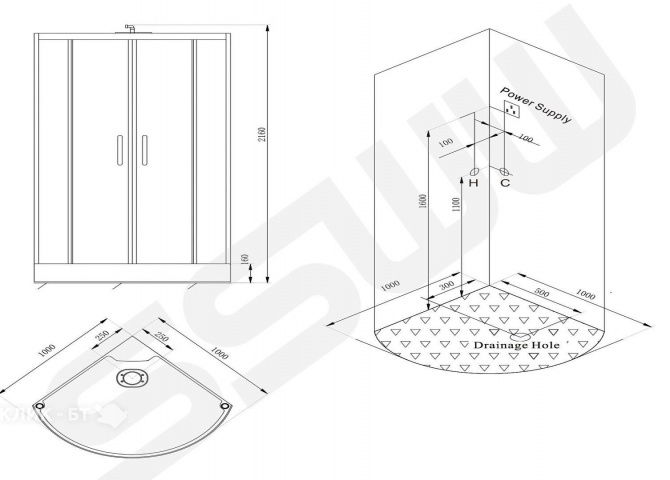 Душевая кабина SSWW BU602