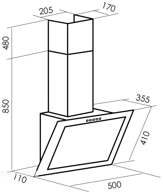 Вытяжка MBS GALTONIA 150 GLASS BLACK