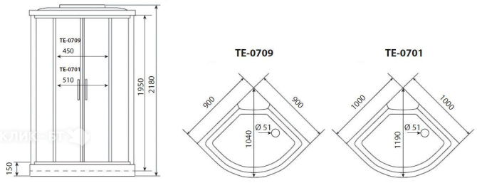 Душевая кабина TIMO Eco TE-0701