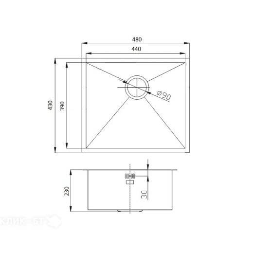 Кухонная мойка EMAR EMB-114 PVD Nano Golden