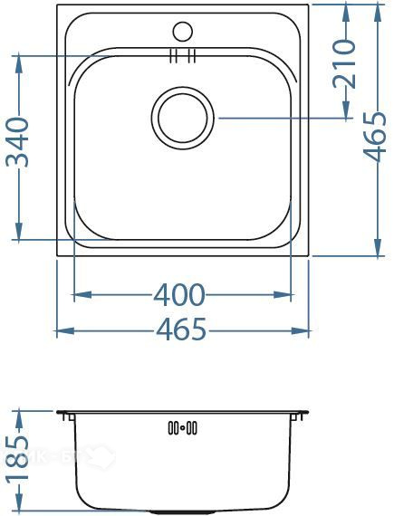 Кухонная мойка ALVEUS Basic 140 NAT-90 1100905 (в комплекте с сифоном 1102384)